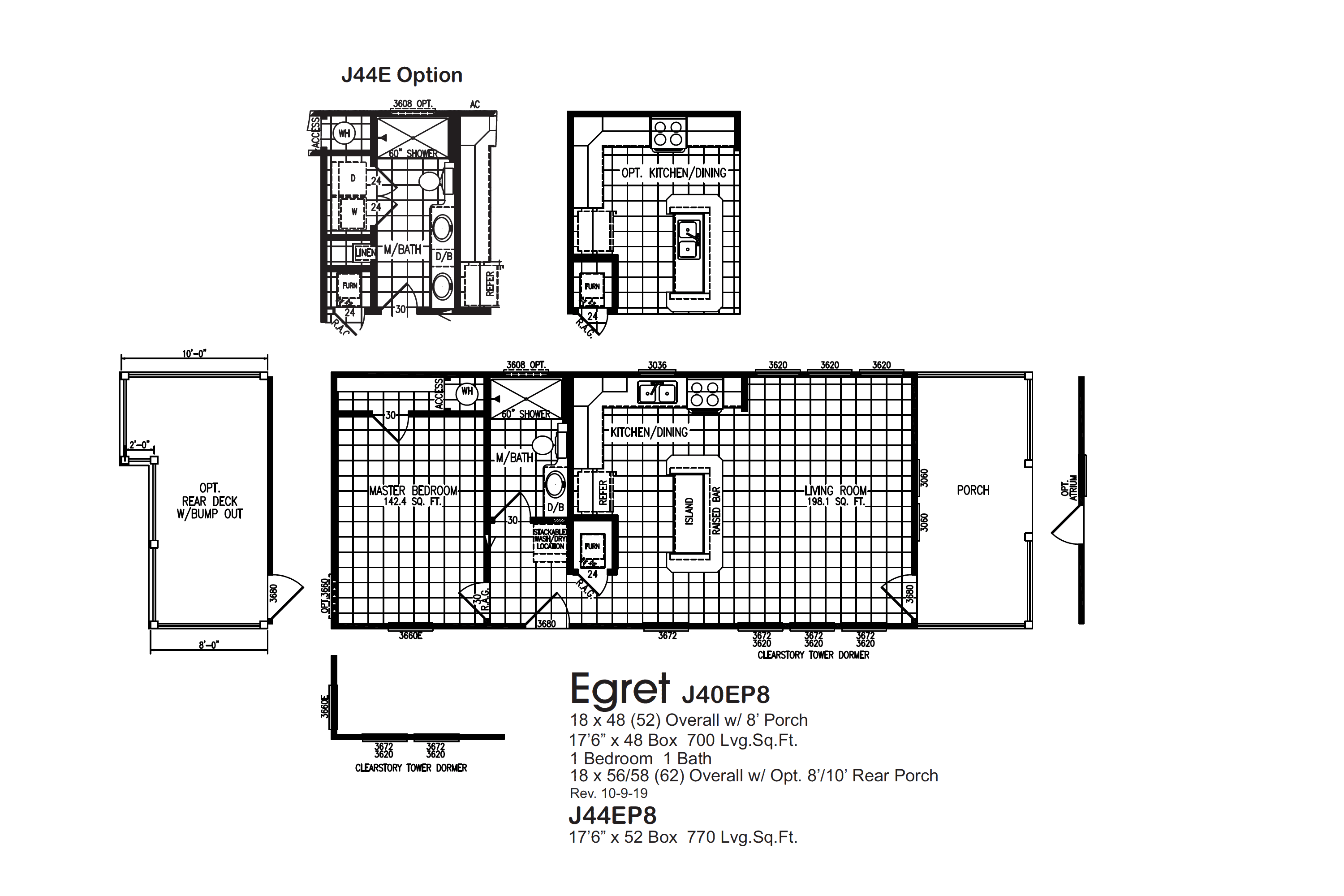 Egret J40EP8 J44EP8 Floorplan
