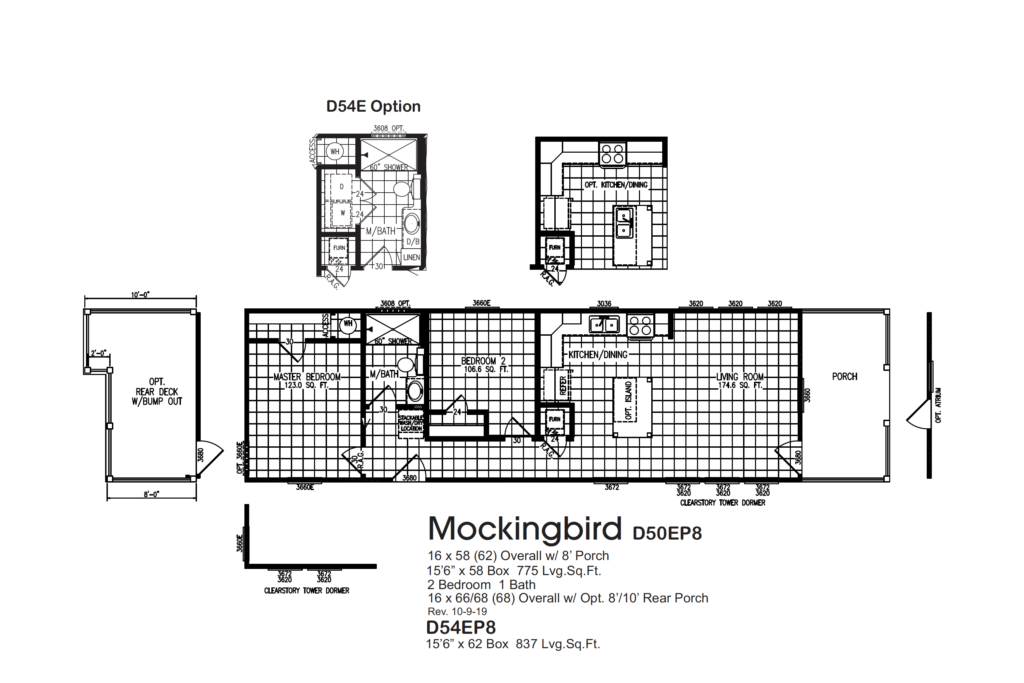 Mockingbird D50EP8 D54EP8 Floorplan