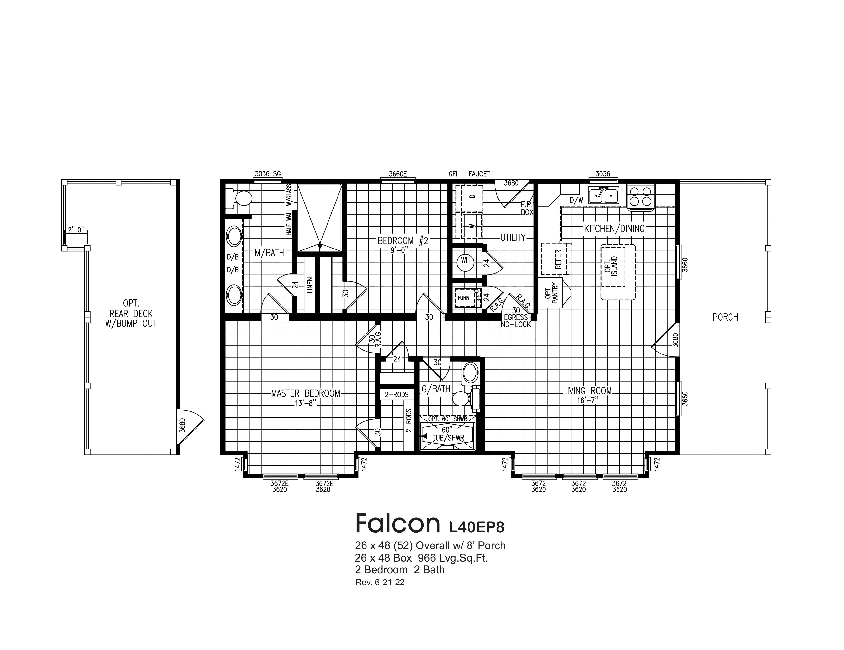 Smart Cottage Falcon L40EP8 Floorplan
